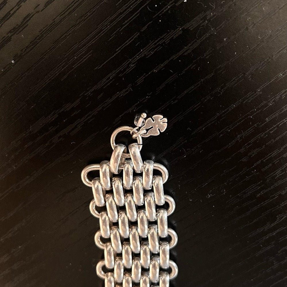 Lucky Brand Wide Silver Tone Chain-Link Bracelet - Picture 4 of 5